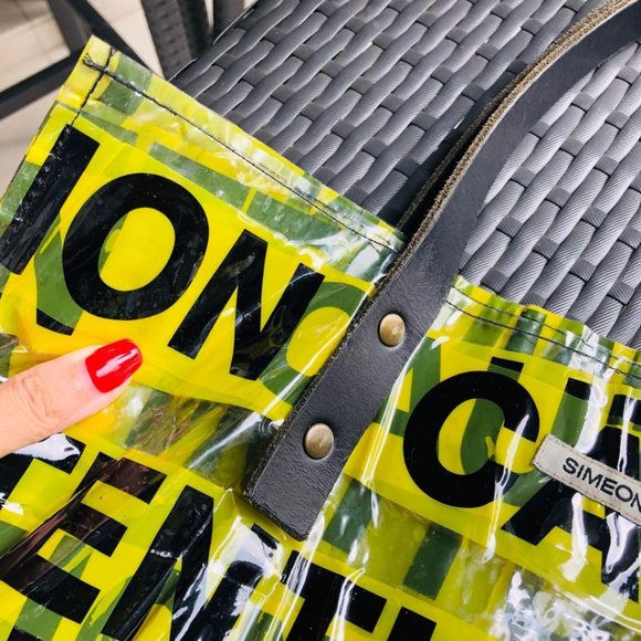 NWT PVC Simeon Farrar Caution Tote - Picture 3 of 3